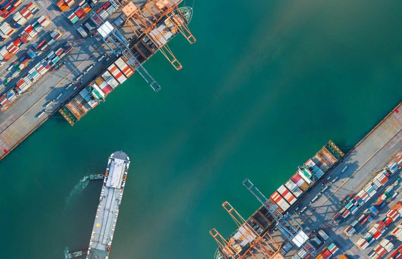 container port terminal aerial view