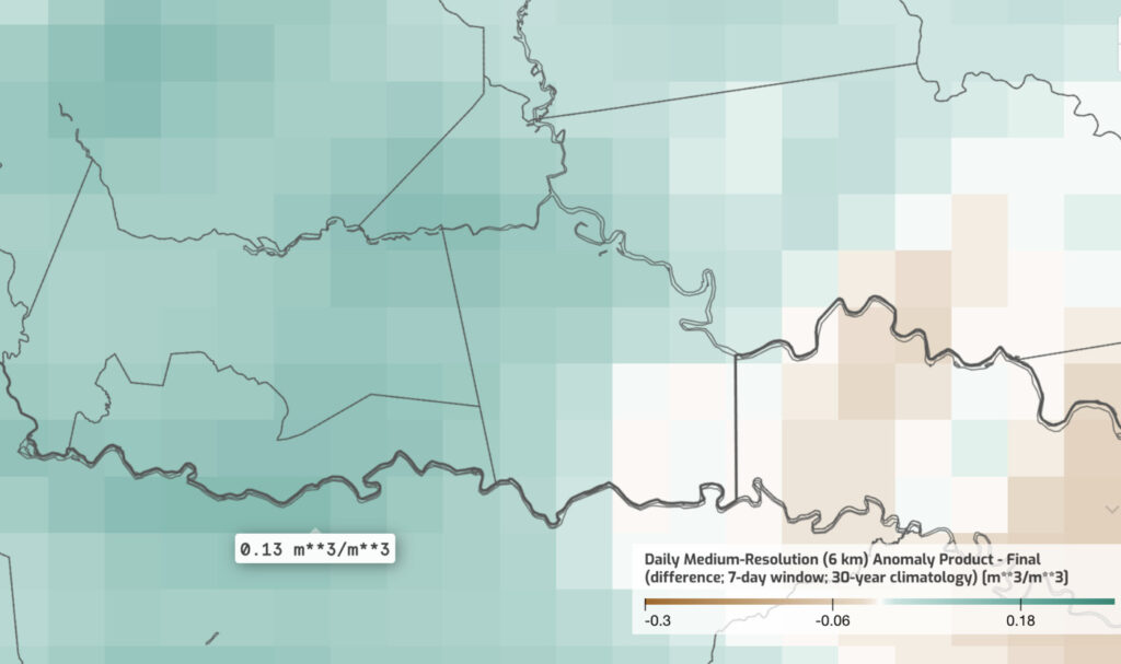 Figure 3b. Soil moisture anomaly map – September 26, 2025 (re-saturation period)