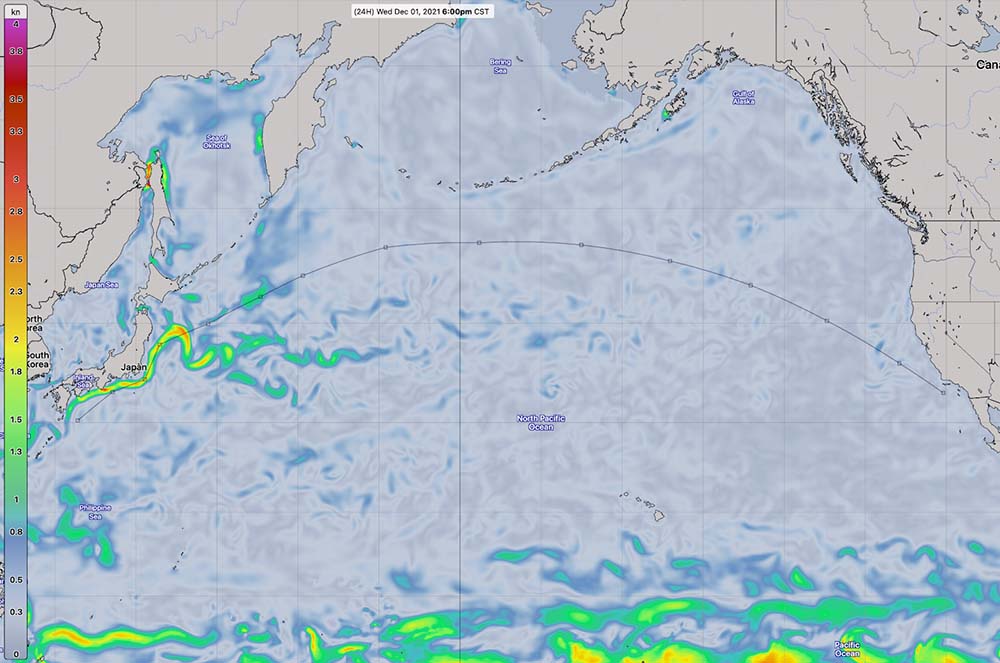 Great Circle track navigation principle