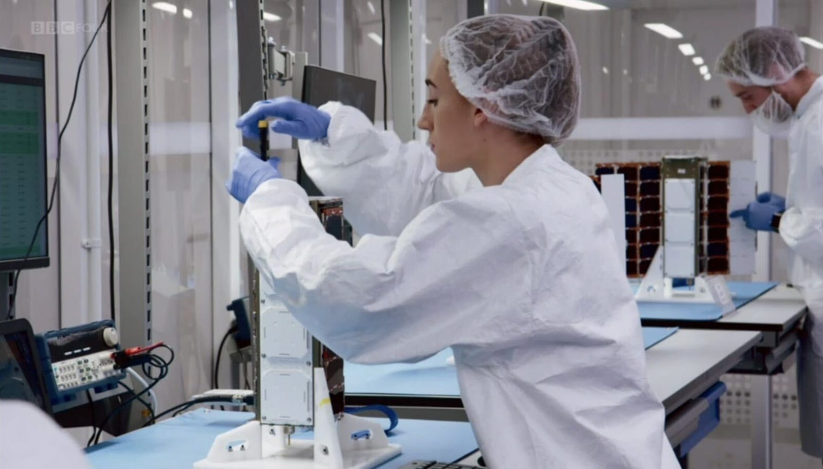 Zoe Clark working in Spire's cleanroom