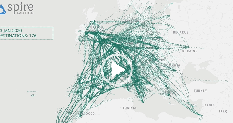 Ryanair flights in January flight tracking